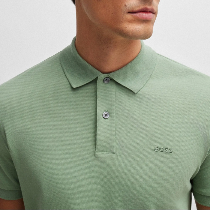 Camisa BOSS Polo Shirt Pallas De Algodón Con Logo - Open Green - Imagen 2