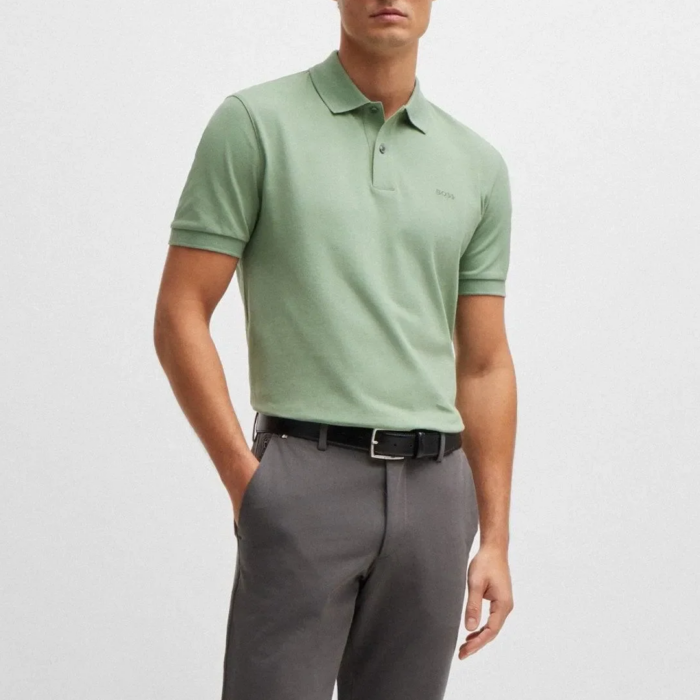 Camisa BOSS Polo Shirt Pallas De Algodón Con Logo - Open Green - Imagen 3