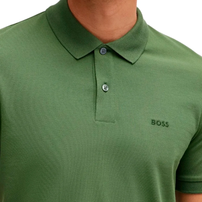 Camisa BOSS Pallas Polo with embroidered logo Green - Imagen 3