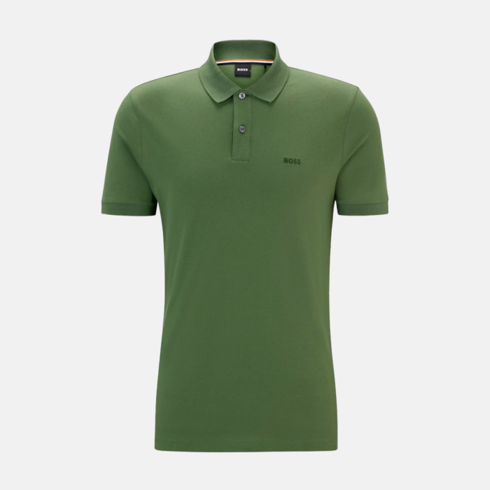 Camisa BOSS Pallas Polo with embroidered logo Green - Imagen 2