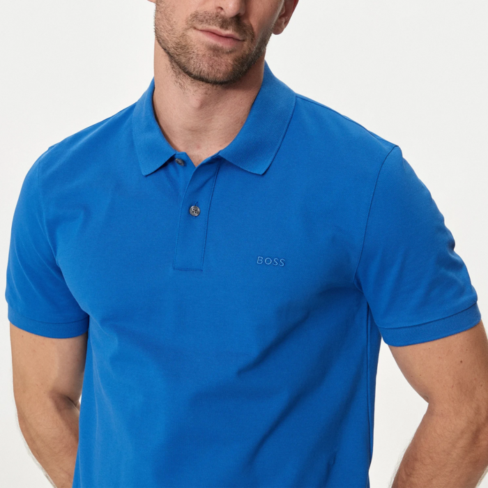 Camisa BOSS Pallas Polo with embroidered logo Blue - Imagen 3