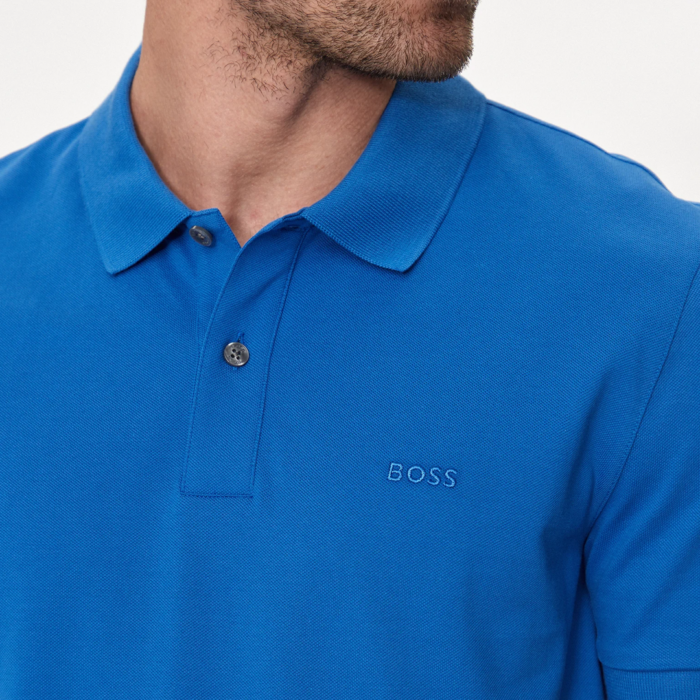 Camisa BOSS Pallas Polo with embroidered logo Blue - Imagen 4