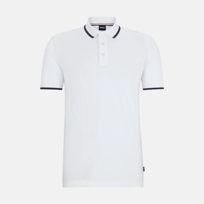 Camida BOSS Cotton-piqué polo shirt with logo detail - White - Imagen 4