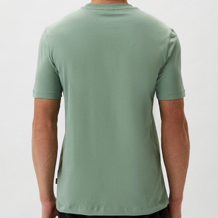 Cotton-jersey BOSS T-shirt with rubber-print logo Light Green Pastel - Imagen 2