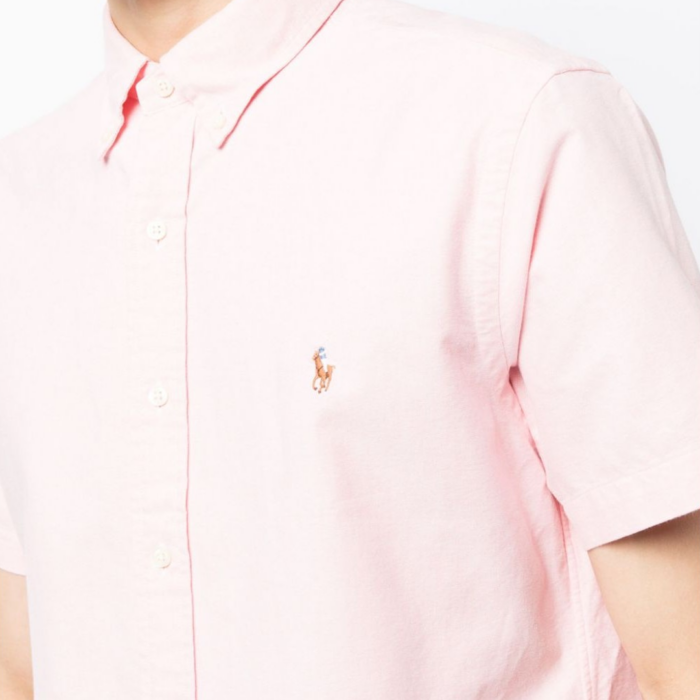 Camisa M/C Custom Fit Linen Shirt Pink - Imagen 2