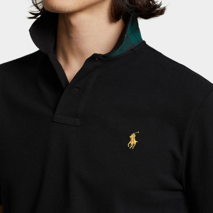 Camisa Sport Polo M/C KNIT VINTAGE BLACK - Imagen 3