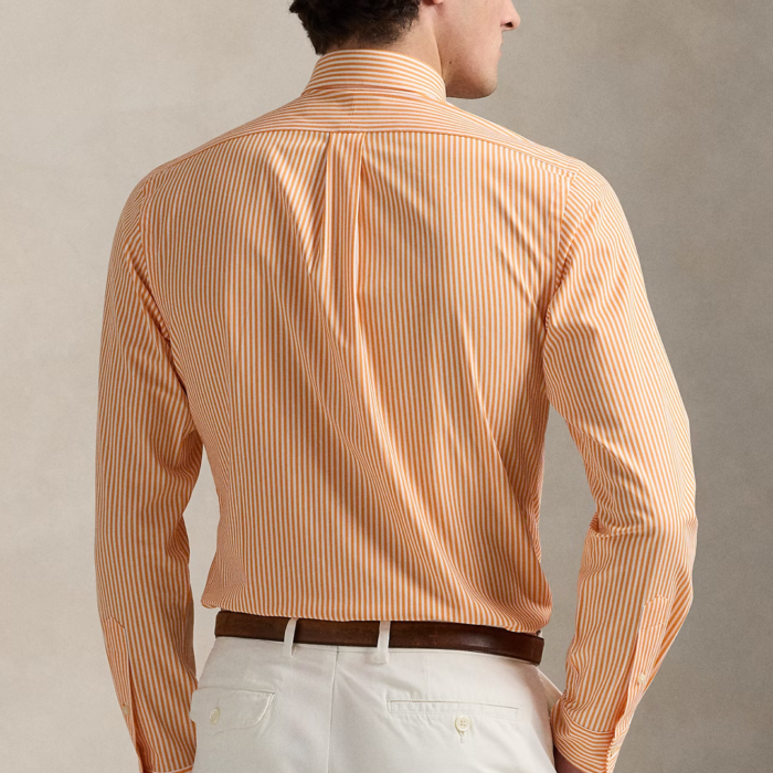 Camisa POLO M/L Custom Fit Gingham Oxford Soft Clement Orange - Imagen 3