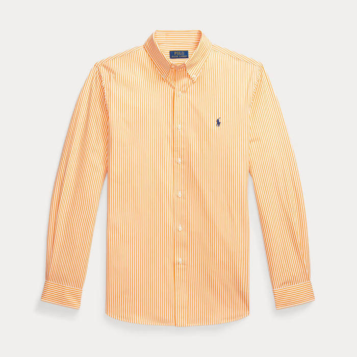 Camisa POLO M/L Custom Fit Gingham Oxford Soft Clement Orange - Imagen 4