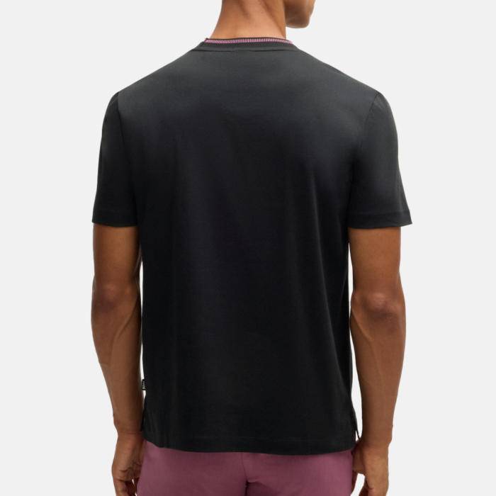 Camiseta BOSS - H-Tessler with collar stripe Black - Imagen 2