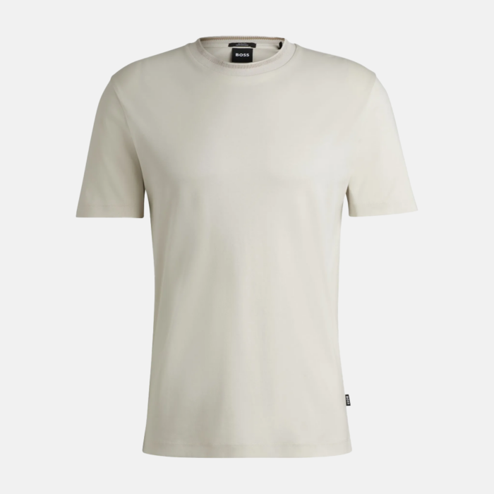 Camiseta BOSS - H-Tessler with collar stripe Open White - Imagen 4